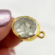 DC940B. Polki Diamond & Sterling Silver Big Connector